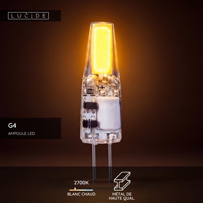 Lucide G4 - Ampoule led - Ø 0,9 cm - LED - G4 - 1x1,5W 2700K - Transparent